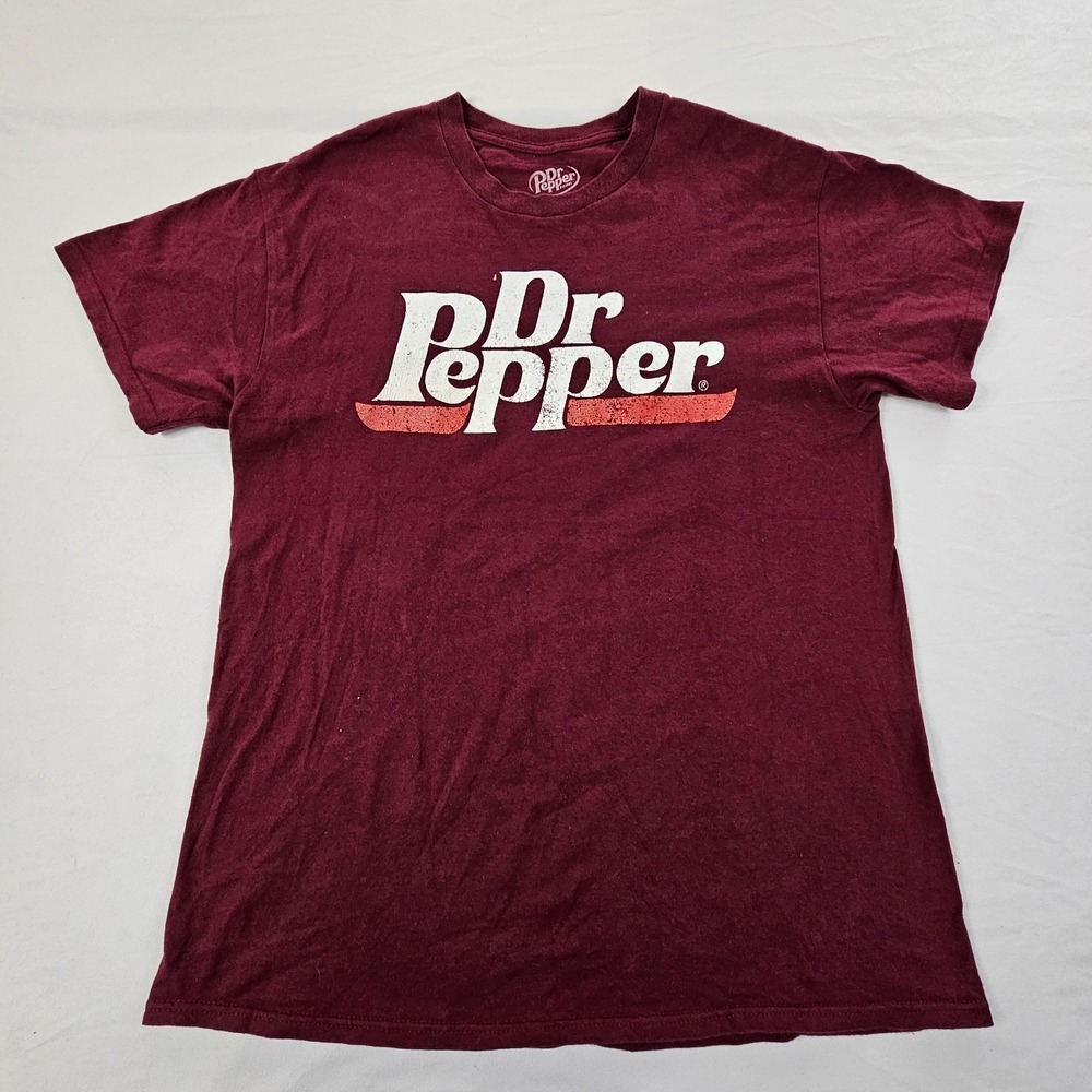 Dr Pepper Maroon Short Sleeve Cotton T-Shirt Men's‎ M